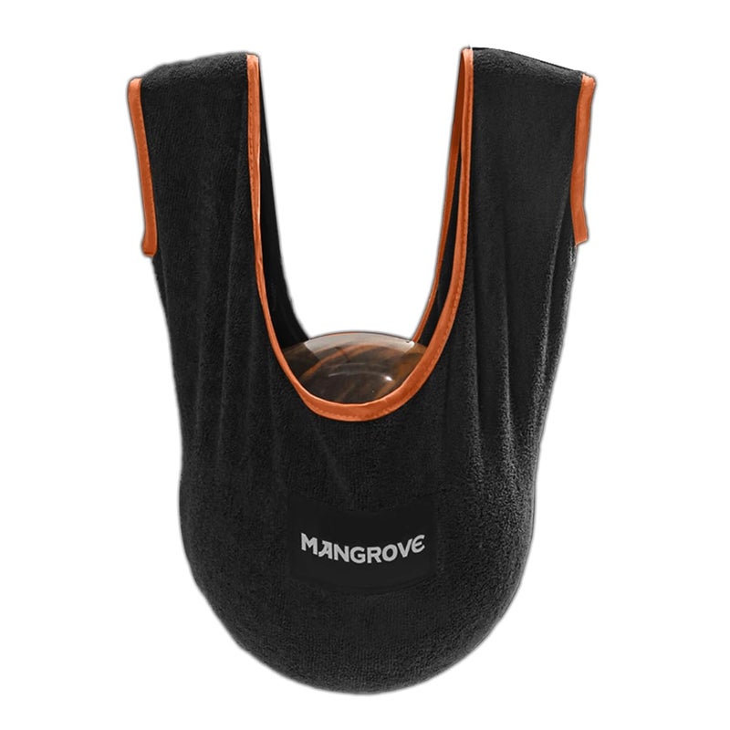 Mangrove Bowling Ball Polisher, Microfiber Bowling Towel See-Saw for Bowlers, Large Washable Bowling Shammy Seesaw, Ball Cleaner Holder Bag (Orange) - Image 1